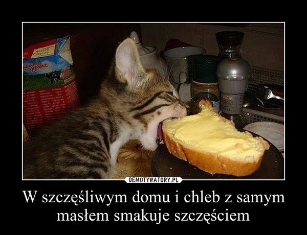 W szczęśliwym domu i chleb z samym masłem smakuje szczęściem –  