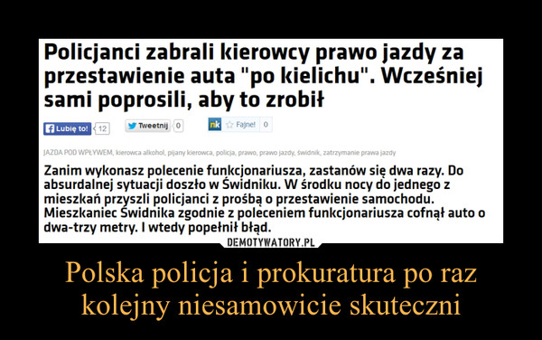 Polska policja i prokuratura po raz kolejny niesamowicie skuteczni –  