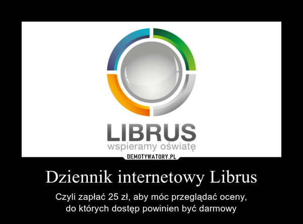 Dziennik internetowy Librus – Czyli zapłać 25 zł, aby móc przeglądać oceny,do których dostęp powinien być darmowy 