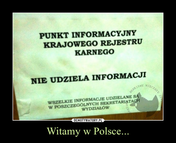 Witamy w Polsce... –  