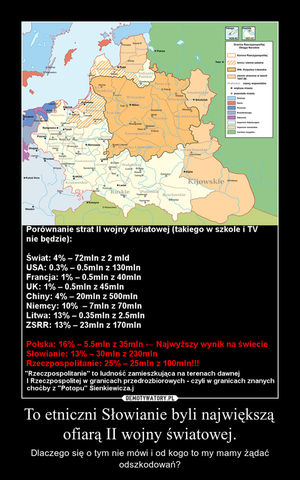 To etniczni Słowianie byli największą ofiarą II wojny światowej. – Dlaczego się o tym nie mówi i od kogo to my mamy żądać odszkodowań? 