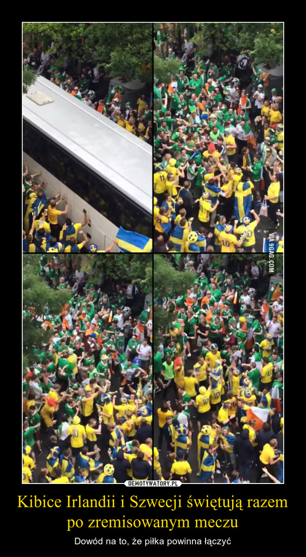 Kibice Irlandii i Szwecji świętują razem po zremisowanym meczu – Dowód na to, że piłka powinna łączyć 