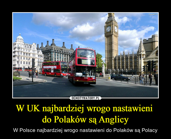 W UK najbardziej wrogo nastawieni do Polaków są Anglicy – W Polsce najbardziej wrogo nastawieni do Polaków są Polacy 