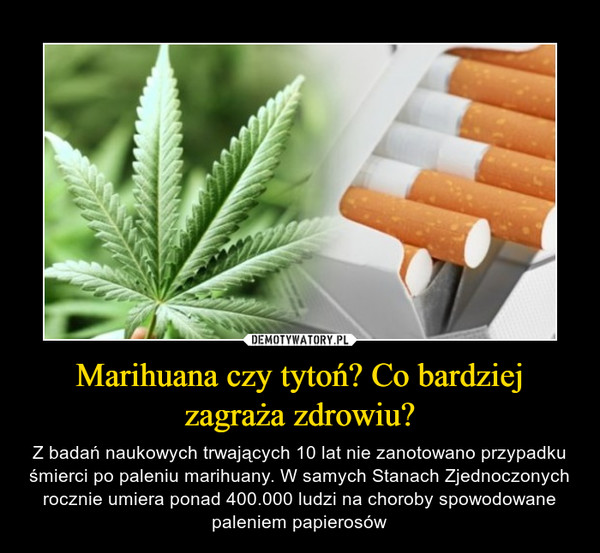 Marihuana czy tytoń? Co bardziej zagraża zdrowiu?