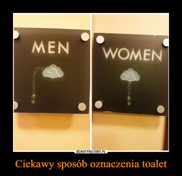 Ciekawy sposób oznaczenia toalet –  Men women