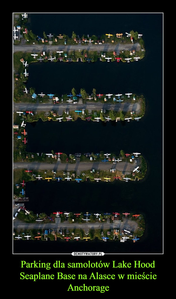 Parking dla samolotów Lake Hood Seaplane Base na Alasce w mieście Anchorage