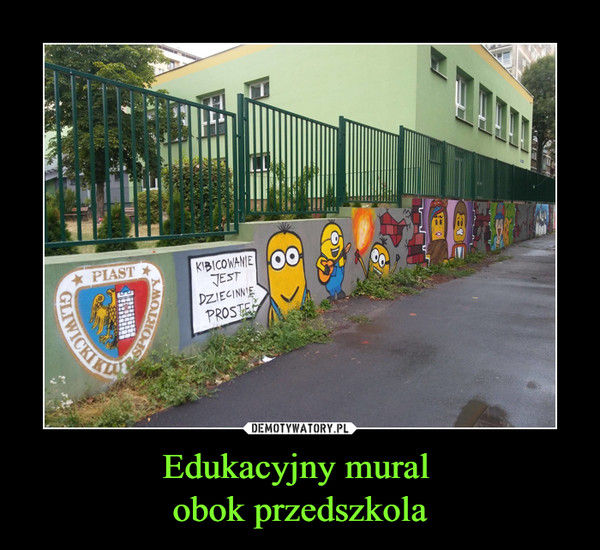 Edukacyjny mural obok przedszkola –  