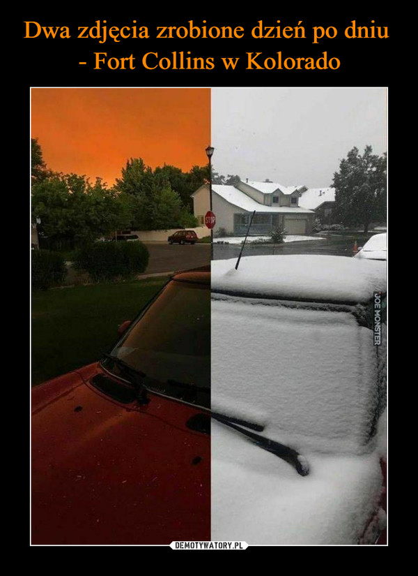 Dwa zdjęcia zrobione dzień po dniu 
- Fort Collins w Kolorado