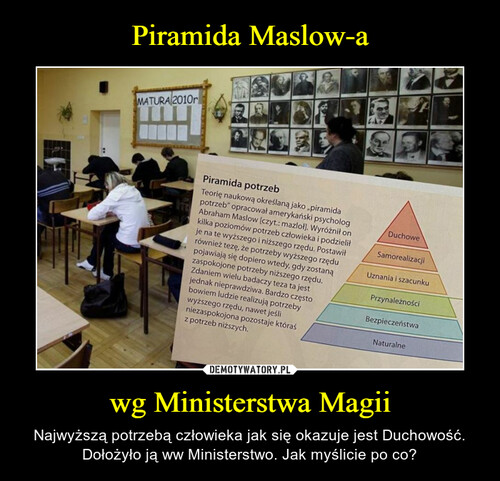 Piramida Maslow-a wg Ministerstwa Magii