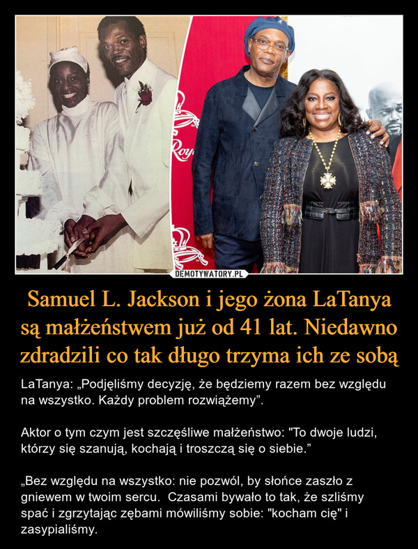 Samuel L. Jackson i jego żona LaTanya są małżeństwem już od 41 lat. Niedawno zdradzili co tak długo trzyma ich ze sobą