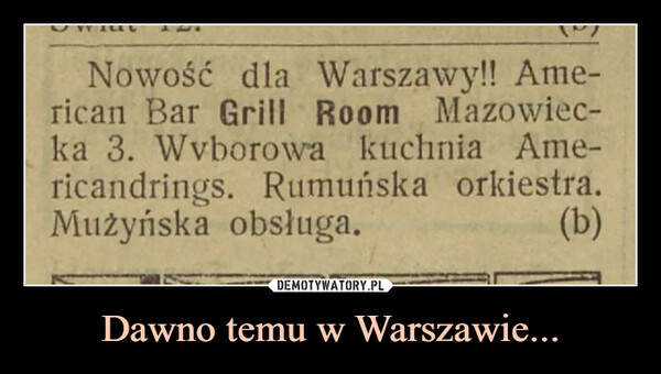 Dawno temu w Warszawie...