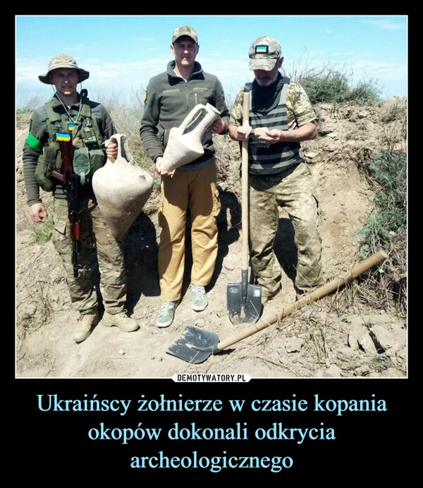 Ukraińscy żołnierze w czasie kopania okopów dokonali odkrycia archeologicznego –  