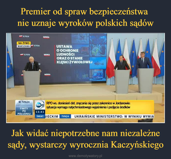 Jak widać niepotrzebne nam niezależne sądy, wystarczy wyrocznia Kaczyńskiego –  