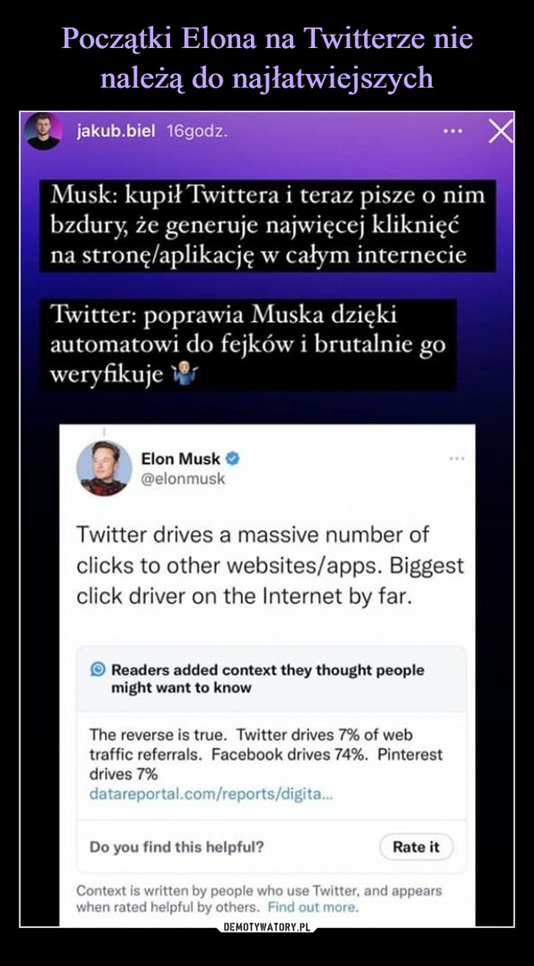 Początki Elona na Twitterze nie należą do najłatwiejszych