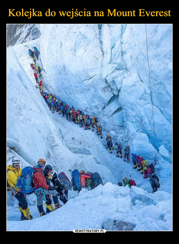Kolejka do wejścia na Mount Everest