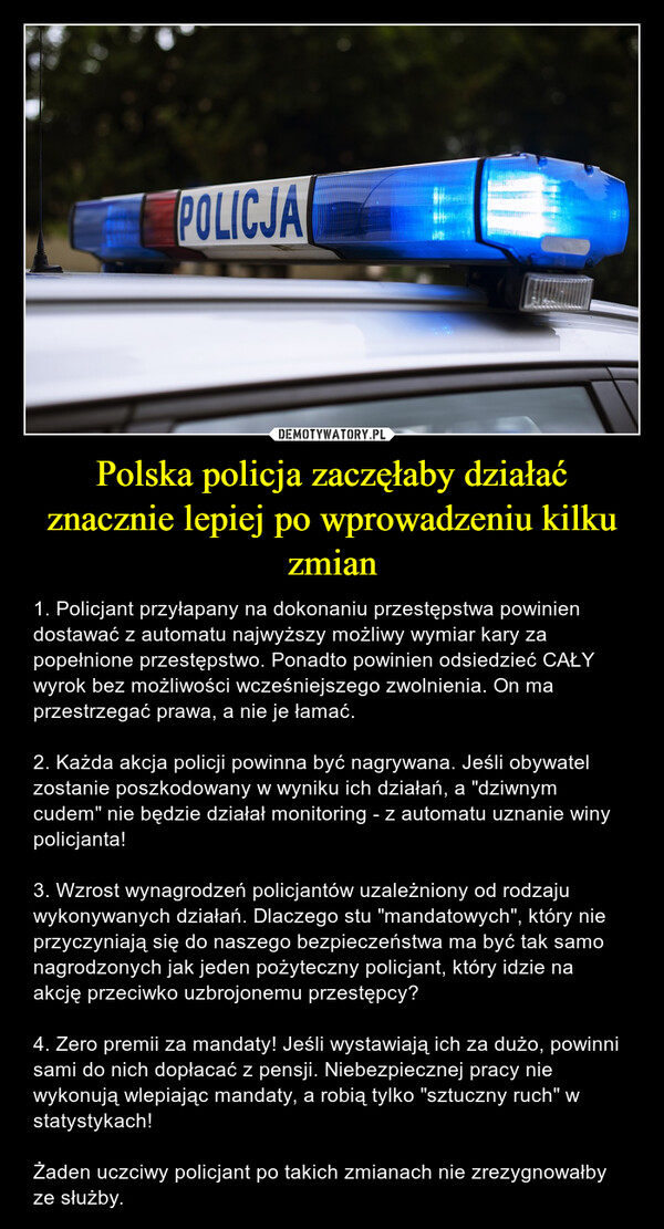Polska policja zaczęłaby działać znacznie lepiej po wprowadzeniu kilku zmian