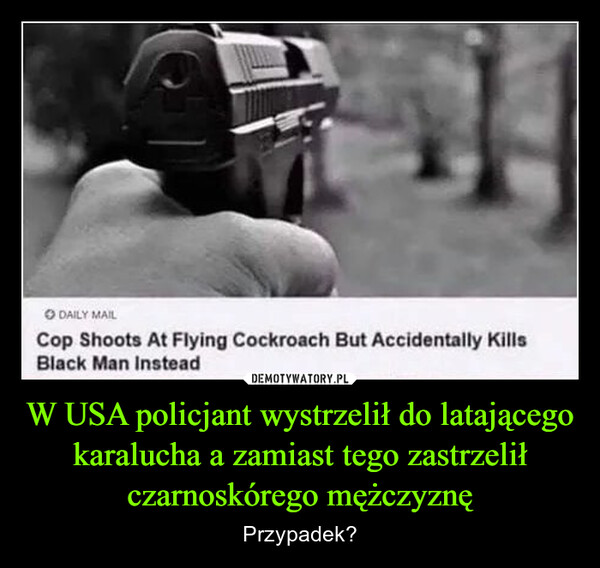 W USA policjant wystrzelił do latającego karalucha a zamiast tego zastrzelił czarnoskórego mężczyznę – Przypadek? DAILY MAILCop Shoots At Flying Cockroach But Accidentally KillsBlack Man Instead